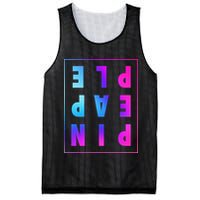 Retro Upside Down Pineapple Swinger Pastel Text Grid Mesh Reversible Basketball Jersey Tank