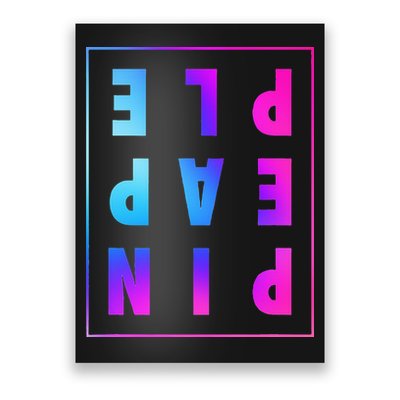 Retro Upside Down Pineapple Swinger Pastel Text Grid Poster