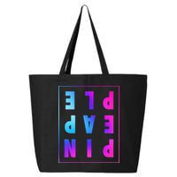 Retro Upside Down Pineapple Swinger Pastel Text Grid 25L Jumbo Tote