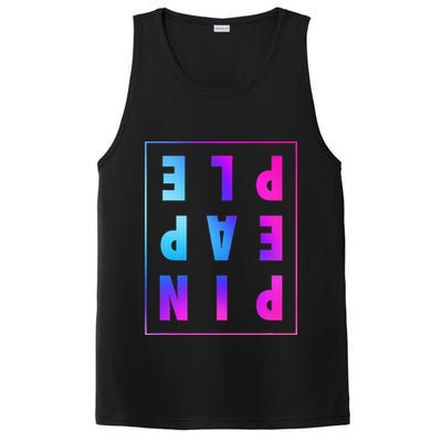 Retro Upside Down Pineapple Swinger Pastel Text Grid PosiCharge Competitor Tank