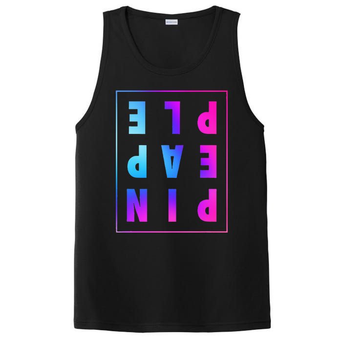 Retro Upside Down Pineapple Swinger Pastel Text Grid PosiCharge Competitor Tank