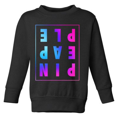 Retro Upside Down Pineapple Swinger Pastel Text Grid Toddler Sweatshirt