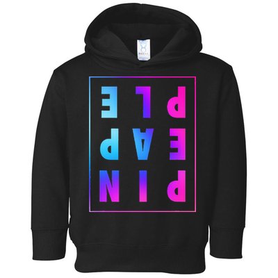 Retro Upside Down Pineapple Swinger Pastel Text Grid Toddler Hoodie