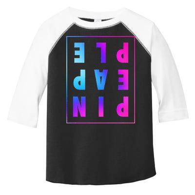 Retro Upside Down Pineapple Swinger Pastel Text Grid Toddler Fine Jersey T-Shirt