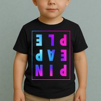 Retro Upside Down Pineapple Swinger Pastel Text Grid Toddler T-Shirt