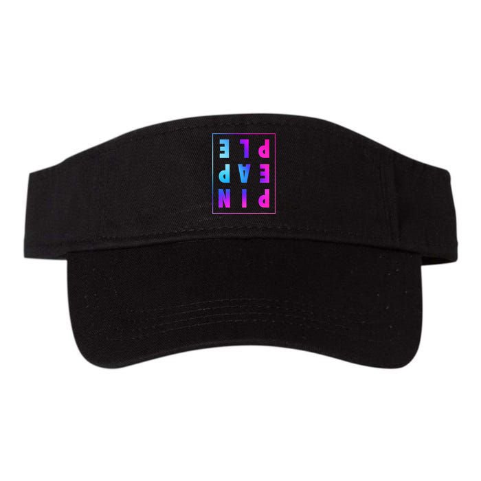 Retro Upside Down Pineapple Swinger Pastel Text Grid Visor
