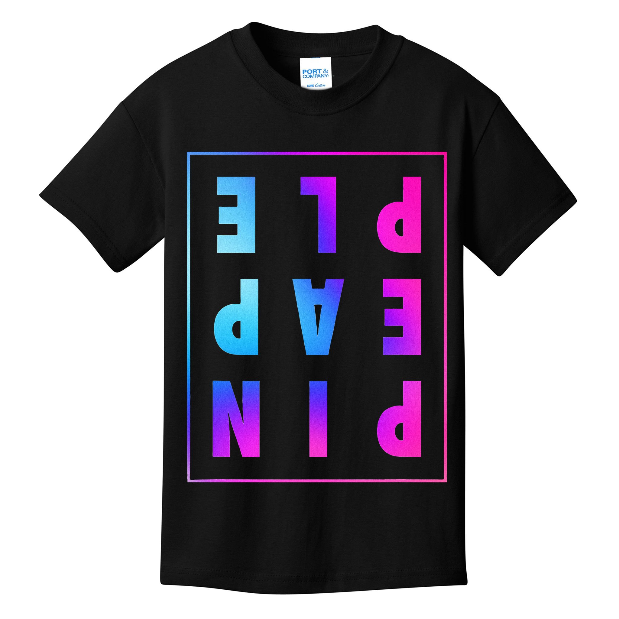 Retro Upside Down Pineapple Swinger Pastel Text Grid Kids T-Shirt