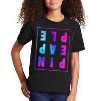 Retro Upside Down Pineapple Swinger Pastel Text Grid Kids T-Shirt