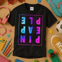 Retro Upside Down Pineapple Swinger Pastel Text Grid Kids T-Shirt
