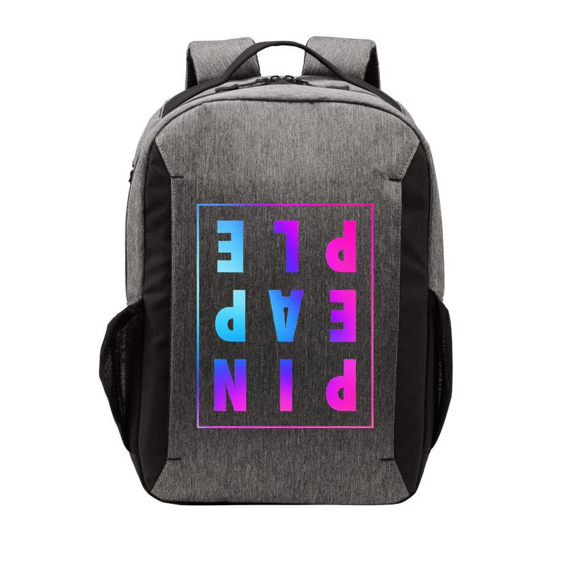 Retro Upside Down Pineapple Swinger Pastel Text Grid Vector Backpack