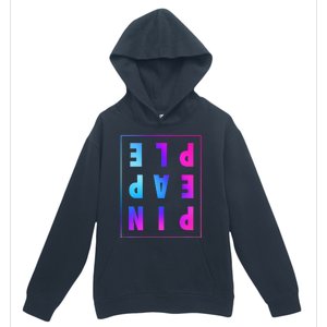 Retro Upside Down Pineapple Swinger Pastel Text Grid Urban Pullover Hoodie