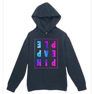 Retro Upside Down Pineapple Swinger Pastel Text Grid Urban Pullover Hoodie