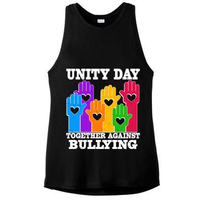Retro Unity Day Together Against Bullying Raised Hands Ladies PosiCharge Tri-Blend Wicking Tank