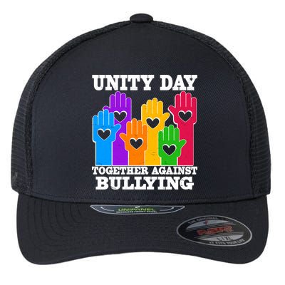 Retro Unity Day Together Against Bullying Raised Hands Flexfit Unipanel Trucker Cap