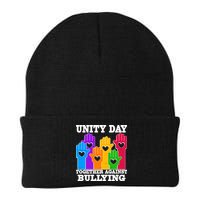 Retro Unity Day Together Against Bullying Raised Hands Beanie