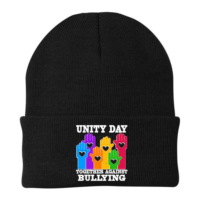 Retro Unity Day Together Against Bullying Raised Hands Beanie