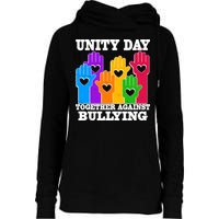Retro Unity Day Together Against Bullying Raised Hands Womens Funnel Neck Pullover Hood