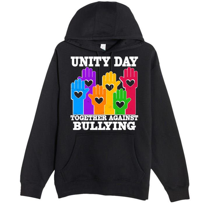 Retro Unity Day Together Against Bullying Raised Hands Premium Pullover Hoodie