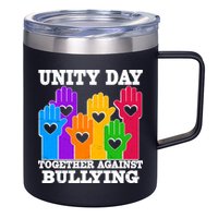 Retro Unity Day Together Against Bullying Raised Hands 12oz Stainless Steel Coffee Mug