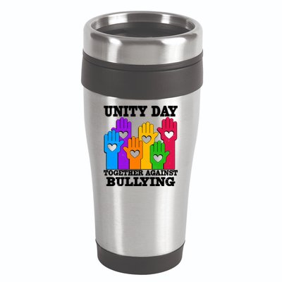 Retro Unity Day Together Against Bullying Raised Hands 16oz Travel Tumbler