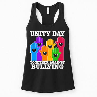 Retro Unity Day Together Against Bullying Raised Hands Womens Tank Top