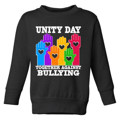Retro Unity Day Together Against Bullying Raised Hands Toddler Sweatshirt