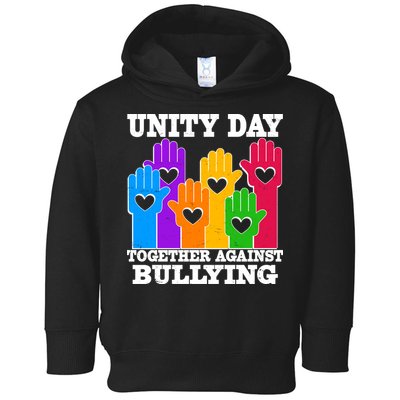 Retro Unity Day Together Against Bullying Raised Hands Toddler Hoodie