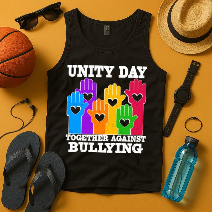 Retro Unity Day Together Against Bullying Raised Hands Tank Top