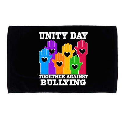 Retro Unity Day Together Against Bullying Raised Hands Microfiber Hand Towel