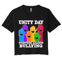 Retro Unity Day Together Against Bullying Raised Hands Crop Top