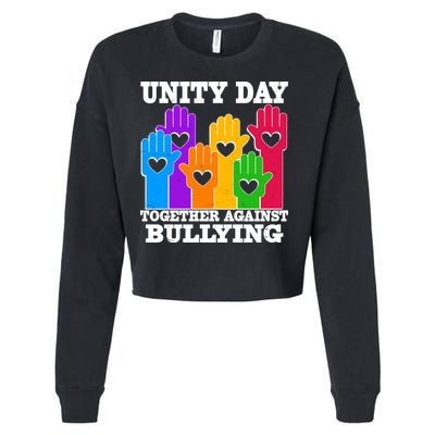 Retro Unity Day Together Against Bullying Raised Hands Cropped Pullover Crew