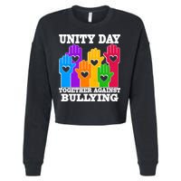 Retro Unity Day Together Against Bullying Raised Hands Cropped Pullover Crew