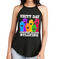Retro Unity Day Together Against Bullying Raised Hands Women's Perfect Tri Rocker Tank