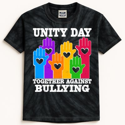 Retro Unity Day Together Against Bullying Raised Hands Kids Tie-Dye T-Shirt