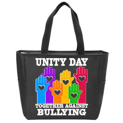 Retro Unity Day Together Against Bullying Raised Hands Zip Tote Bag