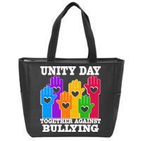 Retro Unity Day Together Against Bullying Raised Hands Zip Tote Bag