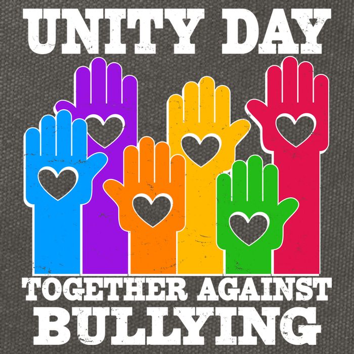 Retro Unity Day Together Against Bullying Raised Hands Cotton Canvas Backpack