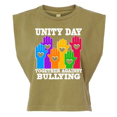 Retro Unity Day Together Against Bullying Raised Hands Garment-Dyed Women's Muscle Tee