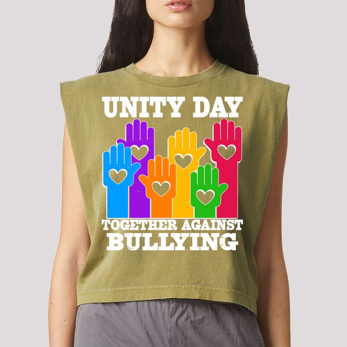 Retro Unity Day Together Against Bullying Raised Hands Garment-Dyed Women's Muscle Tee