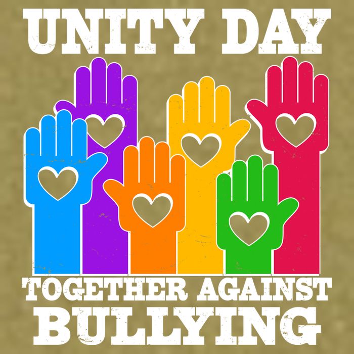Retro Unity Day Together Against Bullying Raised Hands Garment-Dyed Women's Muscle Tee