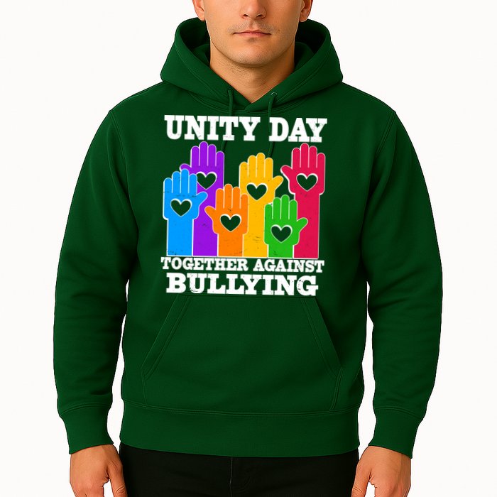 Retro Unity Day Together Against Bullying Raised Hands Hoodie
