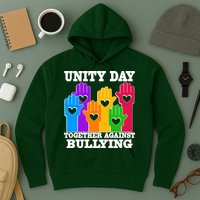 Retro Unity Day Together Against Bullying Raised Hands Hoodie