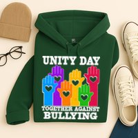 Retro Unity Day Together Against Bullying Raised Hands Hoodie