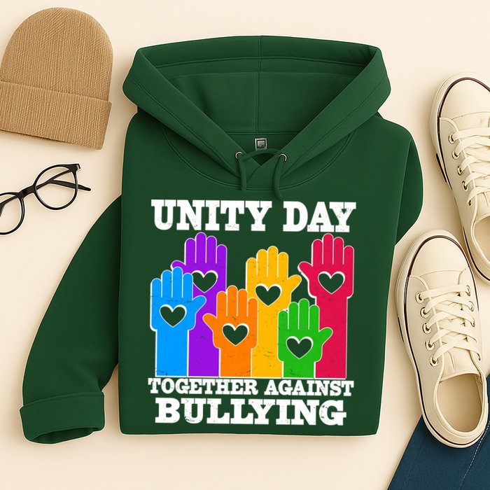 Retro Unity Day Together Against Bullying Raised Hands Hoodie