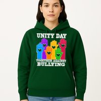 Retro Unity Day Together Against Bullying Raised Hands Hoodie