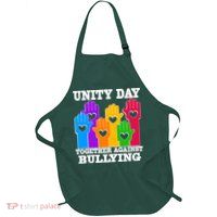 Retro Unity Day Together Against Bullying Raised Hands Full-Length Apron With Pockets