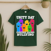 Retro Unity Day Together Against Bullying Raised Hands T-Shirt