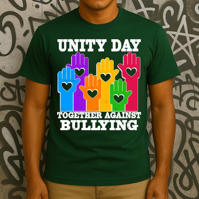 Retro Unity Day Together Against Bullying Raised Hands T-Shirt