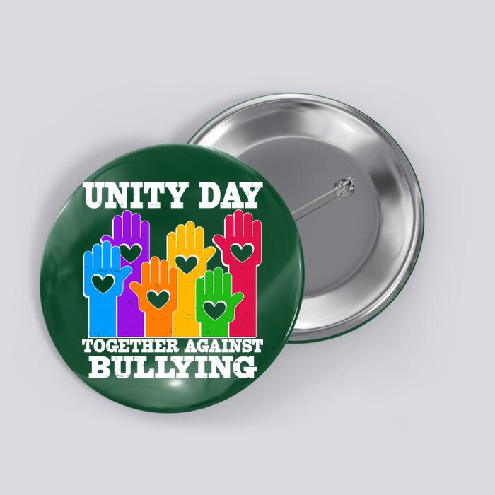 Retro Unity Day Together Against Bullying Raised Hands Button