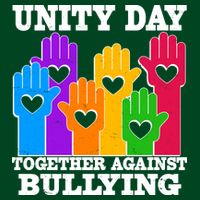 Retro Unity Day Together Against Bullying Raised Hands Coaster